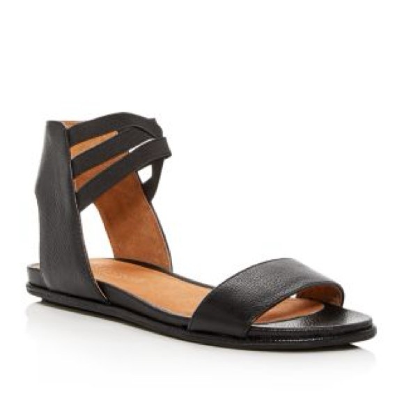 gentle souls Shoes - Gentle Souls Lark-May Leather Ankle Strap Demi Wedge Sandals